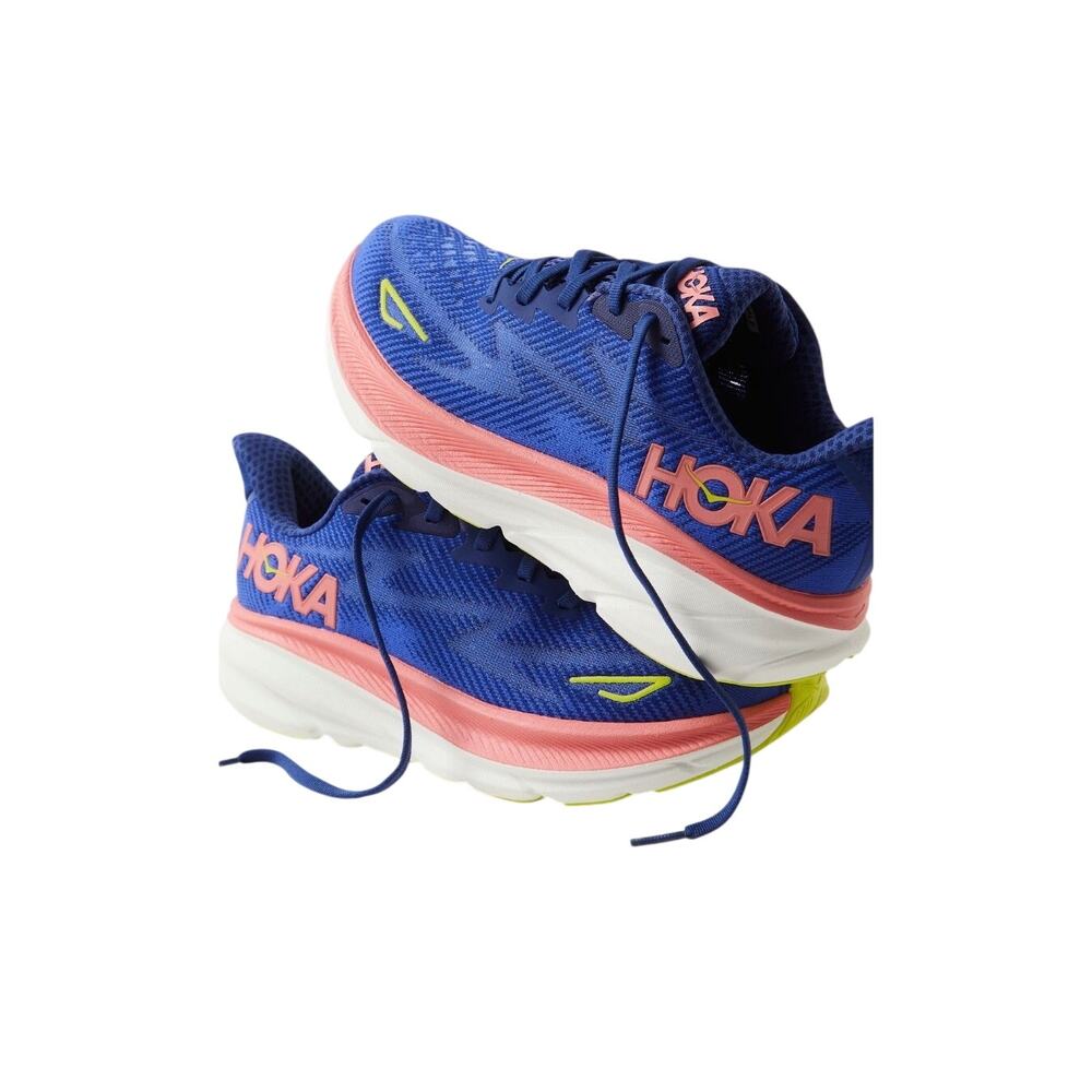 HOKA Clifton 9 Evening Sky / Coral Women's Running Shoe 8.5 Like New